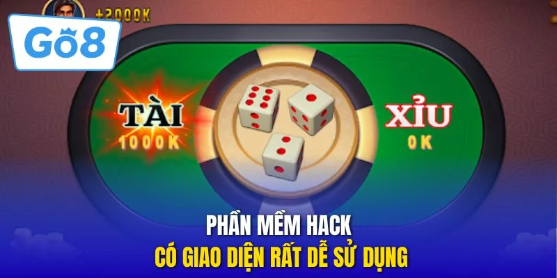 Phần mềm hack có giao diện rất dễ sử dụng